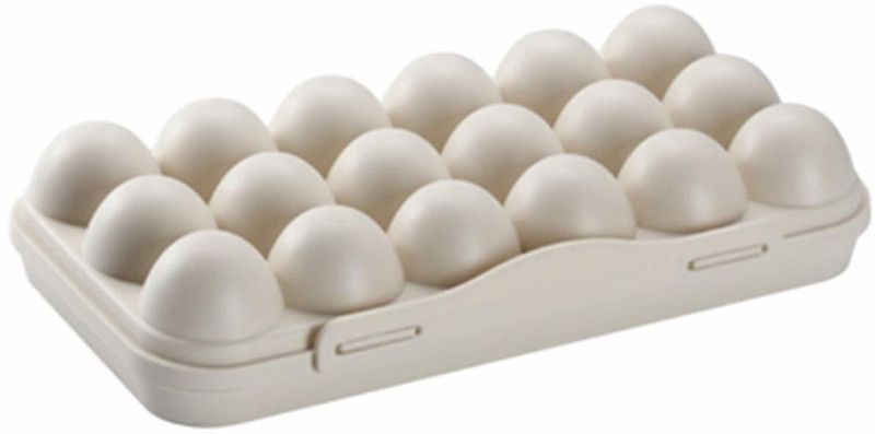 Hidelliya 18 Grid Egg Storage Box with Lid for Refrigerator - 1.5 dozen Plastic Egg Container  (Multicolor)