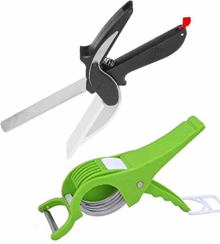 winger combo of veg cutter and clever cutter smart cutter pack of 2 (green , black) Vegetable & Fruit Slicer (2 veg cutter) Vegetable & Fruit Slicer  (1 veg cutter, 1 clever cutter)