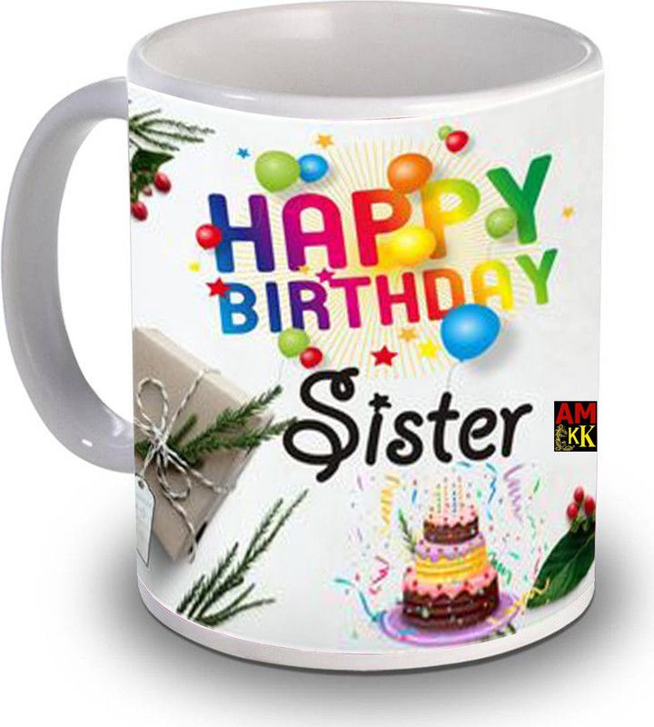 AMKK Birthday Gift For Sister SATGURUG-294 Ceramic Coffee Mug  (325 ml)
