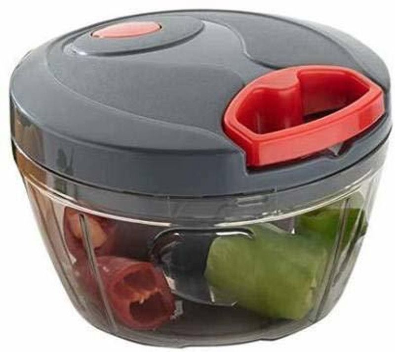 Schmick Plastic Handy Dori Chopper with 3 Blades Pack of 1(Muticolor) - 450 ML Chopper  (1)