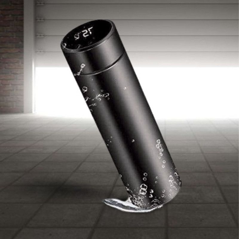 FITUP Hot Cold Water Bottle And LED Display Temperature bottle s10220 500 ml Flask  (Pack of 1, Black, Steel)