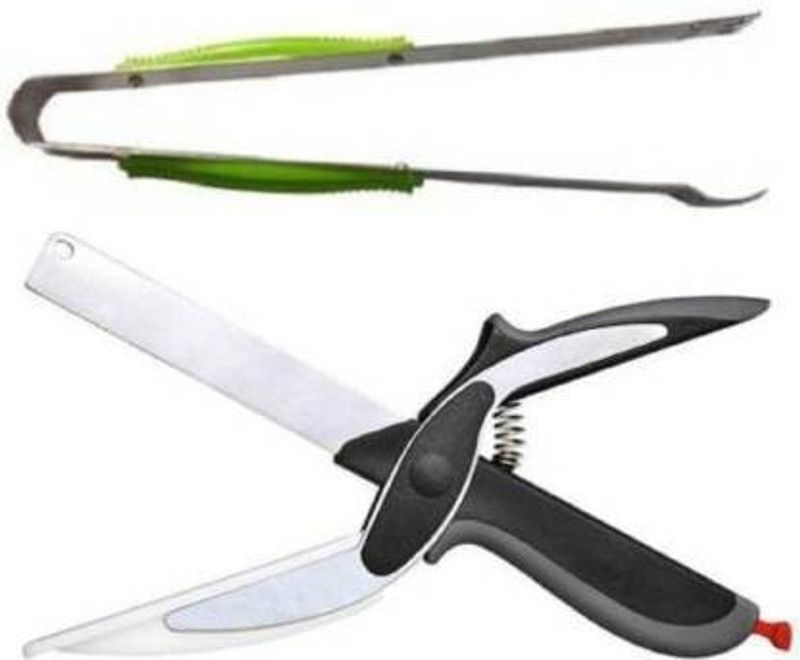 Nivel Cutter/Scissor's knife with Long Tong/chapati chimta Kitchen Tool Set  (Multicolor, Knife, Cutter, Tong)