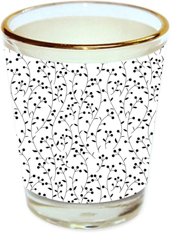 Sri Sai Shopping vodka shot glass multicolor floral design with golden rim for home and bar accessories 40ml (style-10391) Glass Shot Glass  (40 ml, Glass, Multicolor)