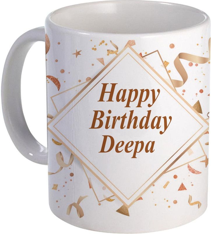 COLOR YARD best happy birth day Deepa on white Ceramic Coffee Mug  (325 ml)