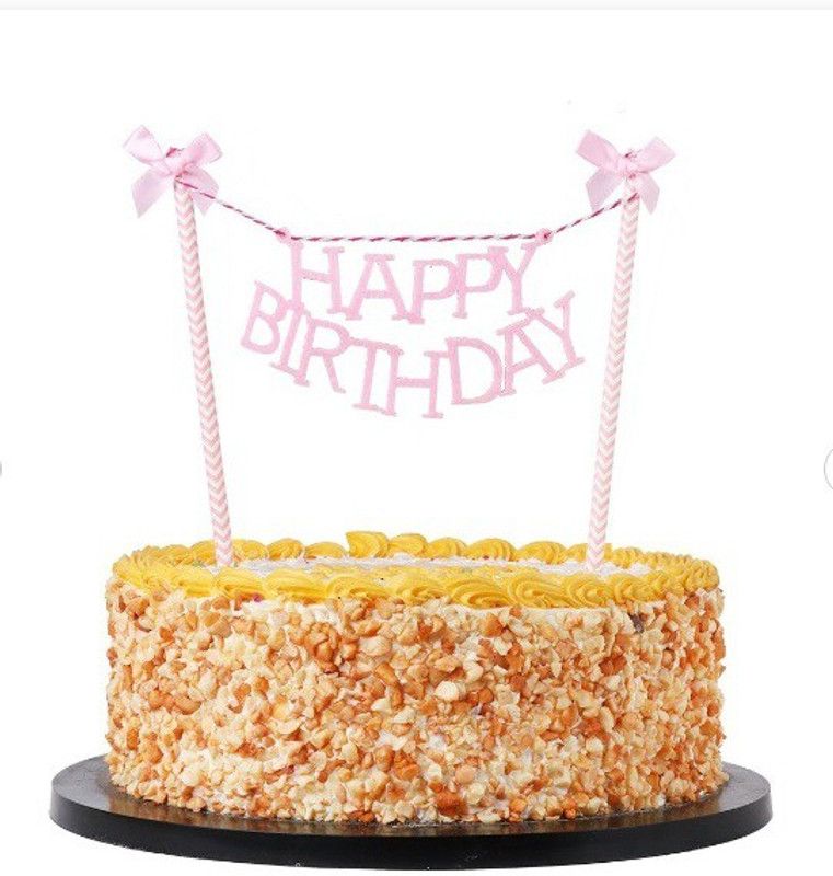 Bash N Splash HAPPY BIRTHDAY FOAM BANNER CAKE TOPPER Cake Topper  (Pink Pack of 1)
