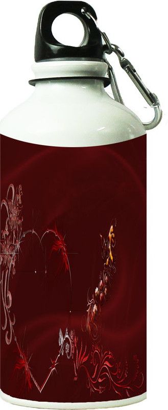 ShopBuzz Red Line Heart Printed Sipper Bottle 600 ml Bottle  (Pack of 1, Multicolor, Steel)