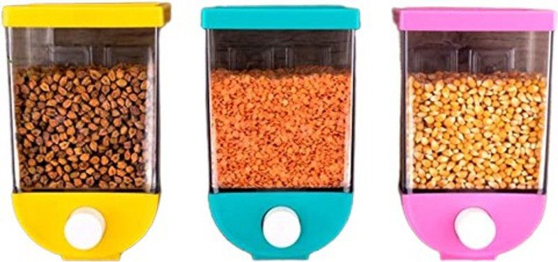 BHATNAGAR Plastic Cereal Dispenser - 1000 ml  (Pack of 3, Multicolor)
