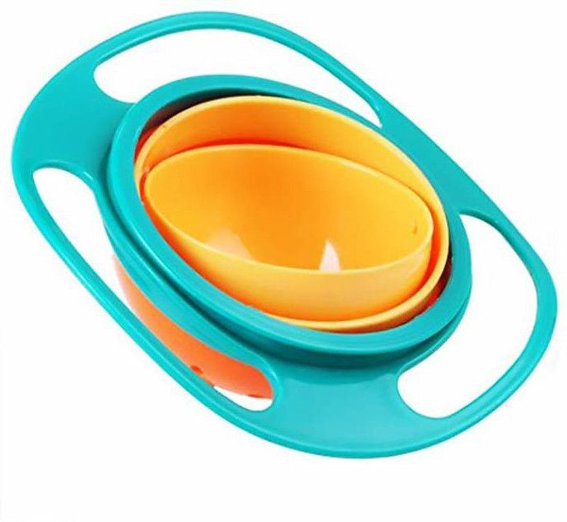 Om Shiv Kids Eating Feeding Magic Baby Bowl Anti Spill 360 Rotate Safety Funny Toys Baby Gyro Feeding Toy Bowl Dishes Kids Boy Girl Spill Proof Bowl, Multicolored Plastic Disposable Serving Bowl  (Multicolor, Pack of 1)
