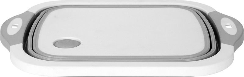 Deco Folding Cutting Chopping Board, Chop N Wash,Washing Bowl & Draining Basket- 3in1 Multifunction Plastic Cutting Board  (Grey Pack of 1 Dishwasher Safe)