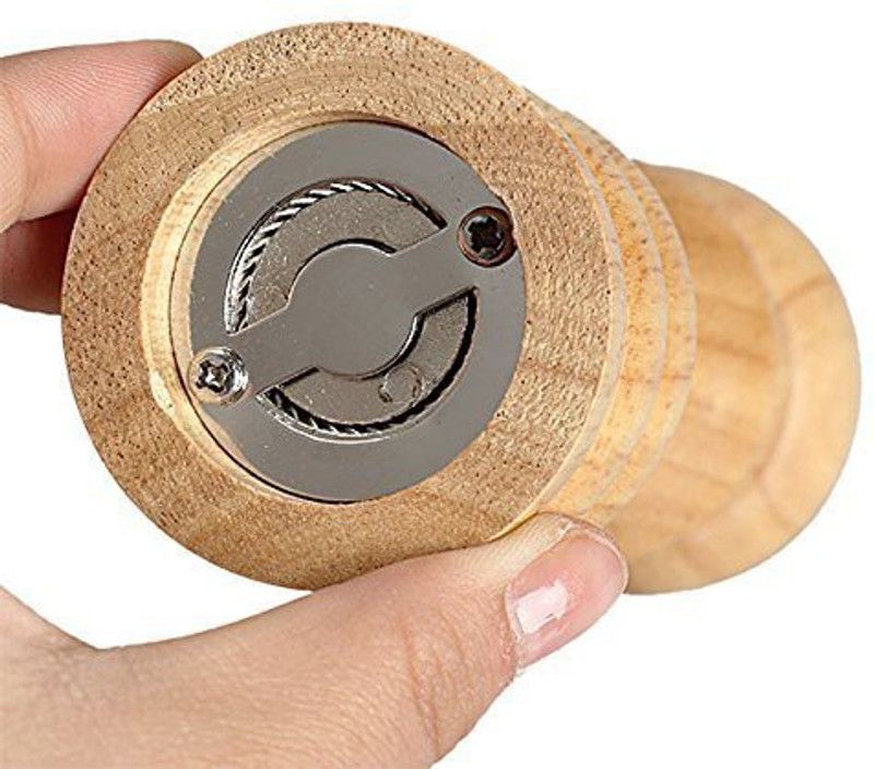 damurhu Wooden Traditional Pepper Grinder Mixer Burr Mill Muller, Salt and Spice (Natural Wood) , Small Wooden Traditional Pepper Mill  (Beige, Pack of 1)