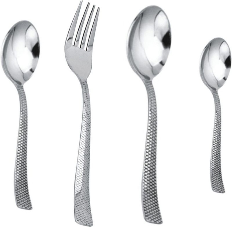 Parage Zigzag 24 pc Spoons and Forks set, spoons set combo, Spoon set for dining table, Stainless Steel Cutlery Set  (Pack of 24)