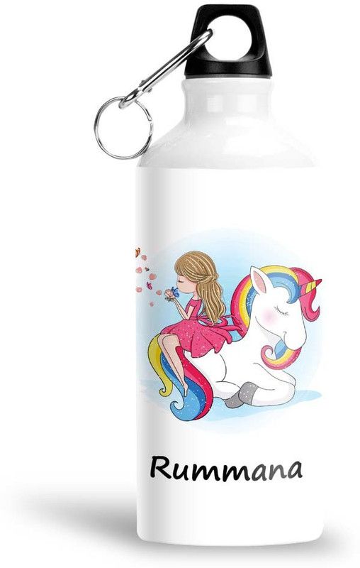 Furnish Fantasy Unicorn Aluminium Bottle - Best Happy Birthday Gift for Kids, Rummana 600 ml Bottle  (Pack of 1, Multicolor, Aluminium)