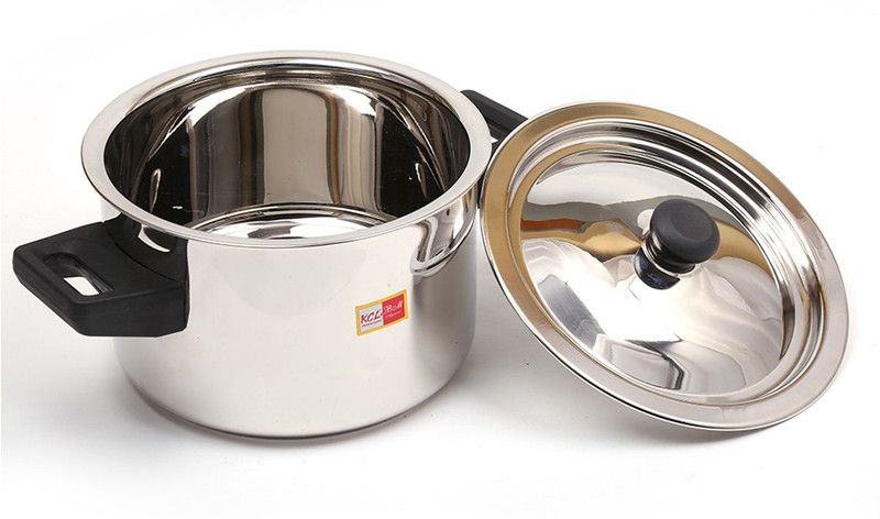 KCL KCL Stainless Steel Flat Milk Boiler - Diameter - 19 cm - Capacity - 1.5 Litre Pot 19 cm diameter 1.5 L capacity with Lid  (Stainless Steel, Induction Bottom)