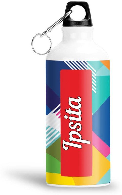 Furnish Fantasy Geometrical Print Aluminium 750ml Water Bottle - Best Birthday Gift - Ipsita 750 ml Bottle  (Pack of 1, Multicolor, Aluminium)