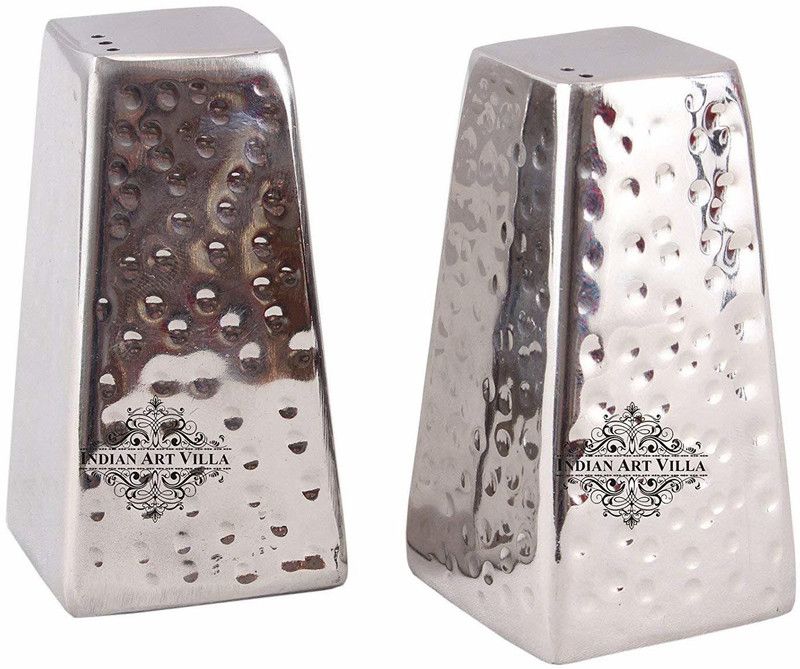 IndianArtVilla Stainless Steel Traditional Pepper Mill  (Silver, Pack of 2)