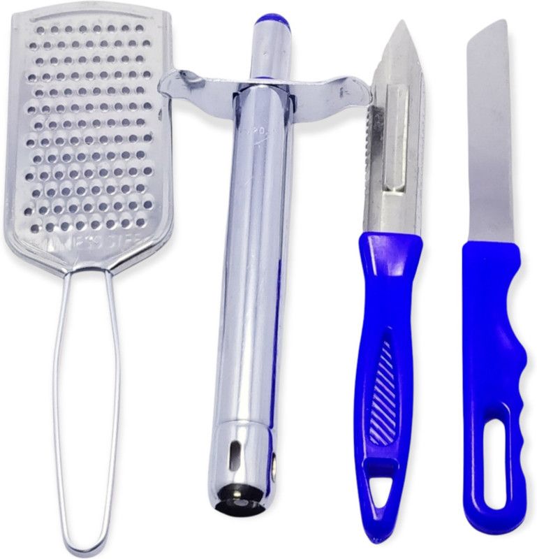 Surya3 4in1 Combo Gas Lighter Set. ( Gas Lighter+Knife+Peeler+Grater Set). Kitchen Tool Set  (Blue, Gas Lighter, Grater, Peeler, Knife)