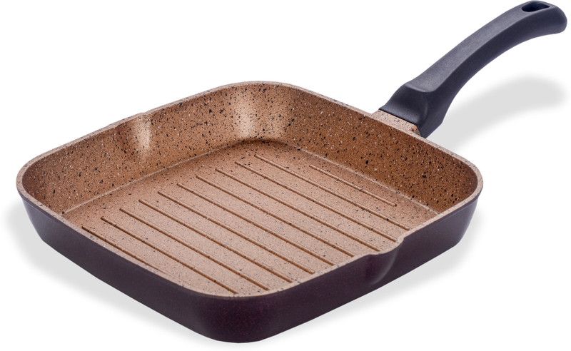 Sumeet Granite Finish NonStick Aluminium Grill Pan - BIG Size, PEach Color Grill Pan 25 cm diameter 1.75 L capacity  (Stainless Steel)