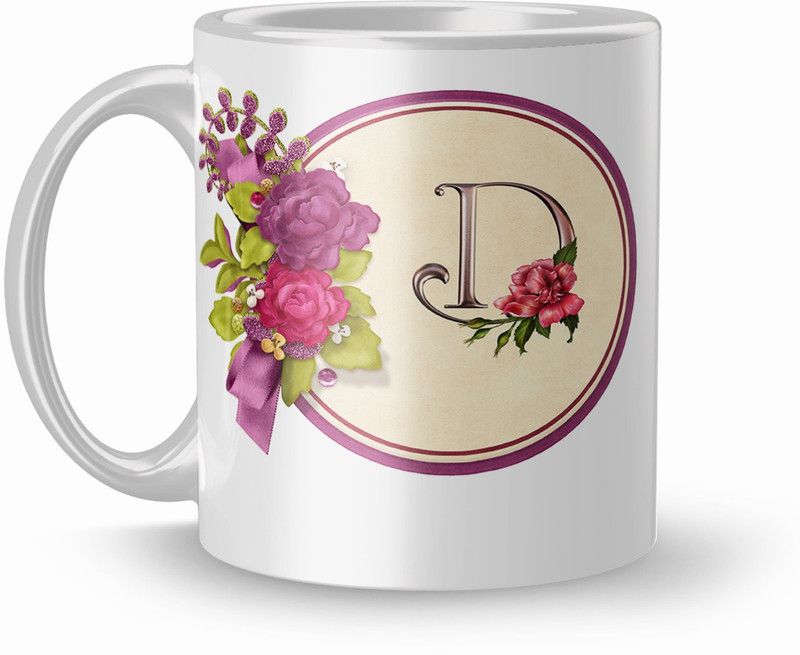 Letter D alphabet Gift for girlfriend- 320ml (Mug-3470)Coffee- Ceramic Coffee Mug  (320 ml)