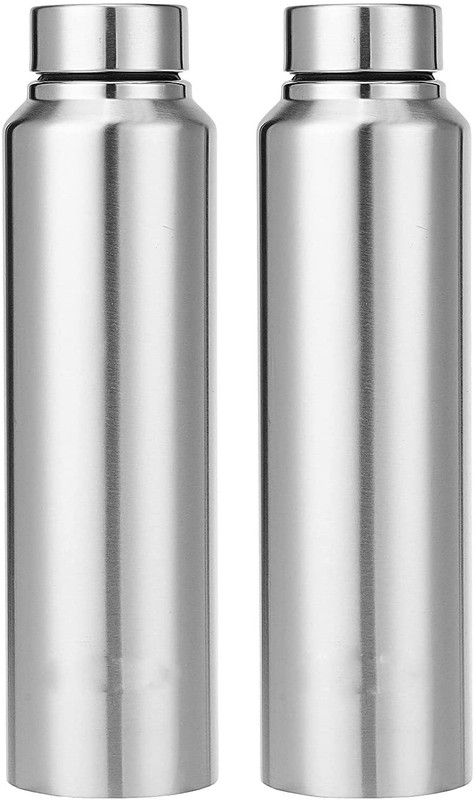ERcial Store Stainless Steel Water Bottle, Fridge Bottle 1000 ml Flask  (Pack of 2, Silver, Steel)