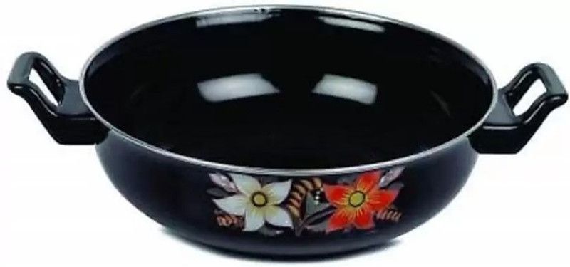 global shine Hard Anodized Kadhai 3.5 litre 27cm Diameter, Induction bottom cookware kadhai Kadhai 27 cm diameter 3.5 L capacity  (Stainless Steel, Induction Bottom)