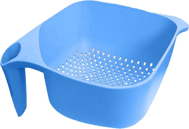 COOL INDIANS Rice|Pulses|Fruits|Vegetable Washing Strainer&Noodles|Pasta Drainer Colander| Plastic Fruit & Vegetable Basket  (Blue)