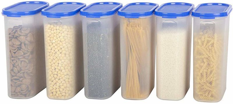 Cutting EDGE Plastic Grocery Container - 2400 ml  (Pack of 6, Blue)