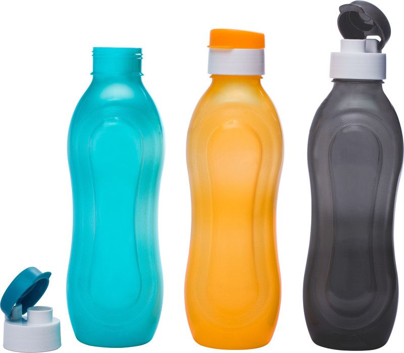 GPET Pansy Polypropylene Bottle SET of 3(Grey,Teal & Orange) 1000 ml Bottle  (Pack of 3, Multicolor, Plastic)