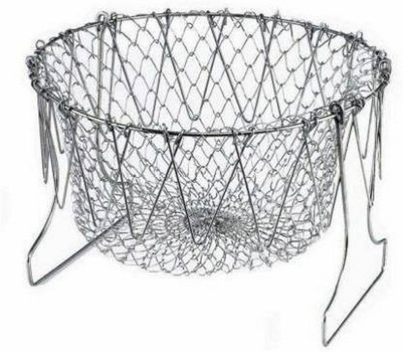TFH Chef basket Collapsible Deep Frying Basket (Silver Pack of 1) Collapsible Deep Frying Basket  (Silver Pack of 1)