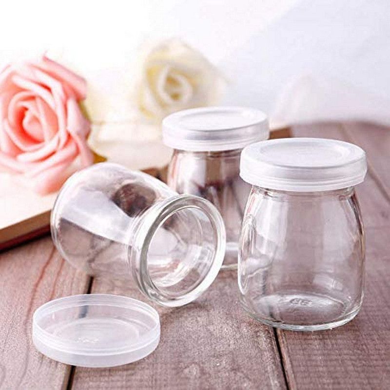 MD REATIL Glass Honey Jar - 200 ml  (Pack of 3, White)