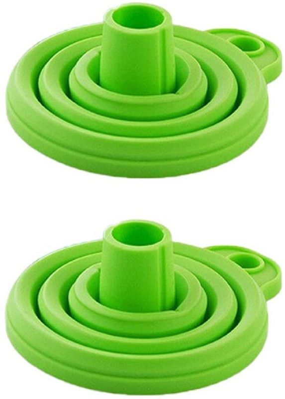 Deriz Silicone Funnel for Kitchen Use Oil Pouring, Sauce, Water, Juice pack of 2 Silicone Funnel  (Multicolor, Pack of 2)