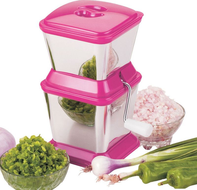 Arni Stainless Steel Onion Cutter Vegetables and Dry Fruit Cutter/Stainless Steel Onion Chopper & Vegetable Chopper Quick Cutter with Stainless Steel Rotating Blade Vegetable Salad Chopper Vegetable Chopper  (1 Onion Cutter)