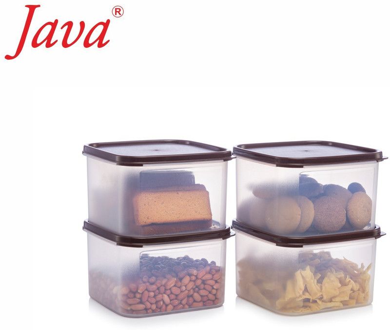 JAVA Plastic Grocery Container - 2.6  (Pack of 4, Brown)