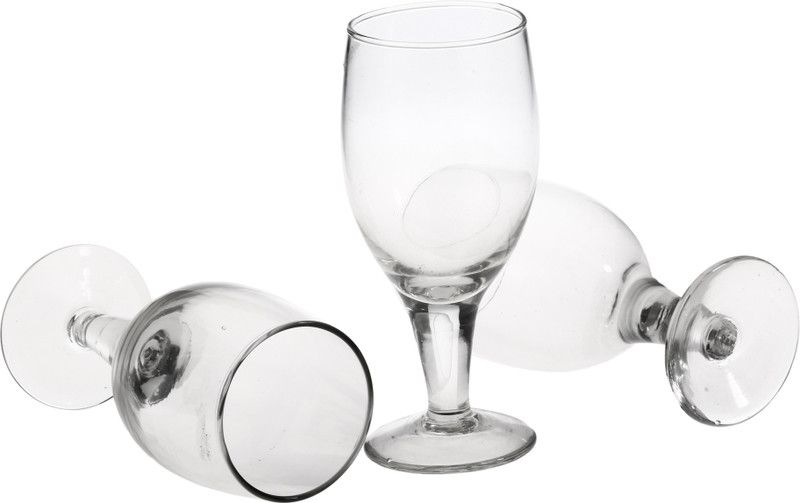 Somil (Pack of 3) New Stylish & Designer Baverage Tumbler Multipurpose Clear Glass (Set Of 3)-GL43 Glass Wine Glass  (300 ml, Glass, Clear, White)
