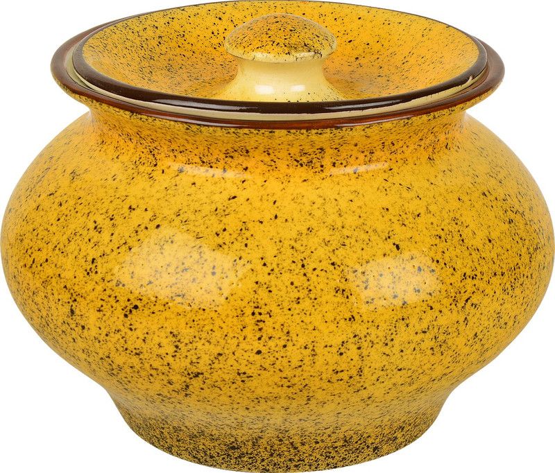 StyleMyWay Ceramic Streak Spray Handi with Lid ( 1500 ml , Yellow) Handi 1.5 L with Lid  (Ceramic)