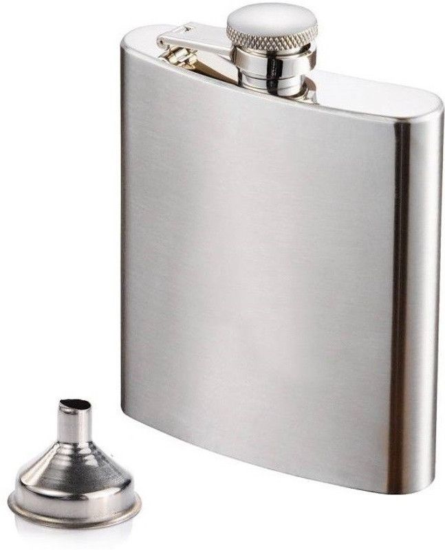 MENZY Slim Compact & Stylish Alcohol Drinks Wine Whiskey Vodka Or Liquor Holder With Funnel Set Stainless Steel Hip Flask  (230 ml)