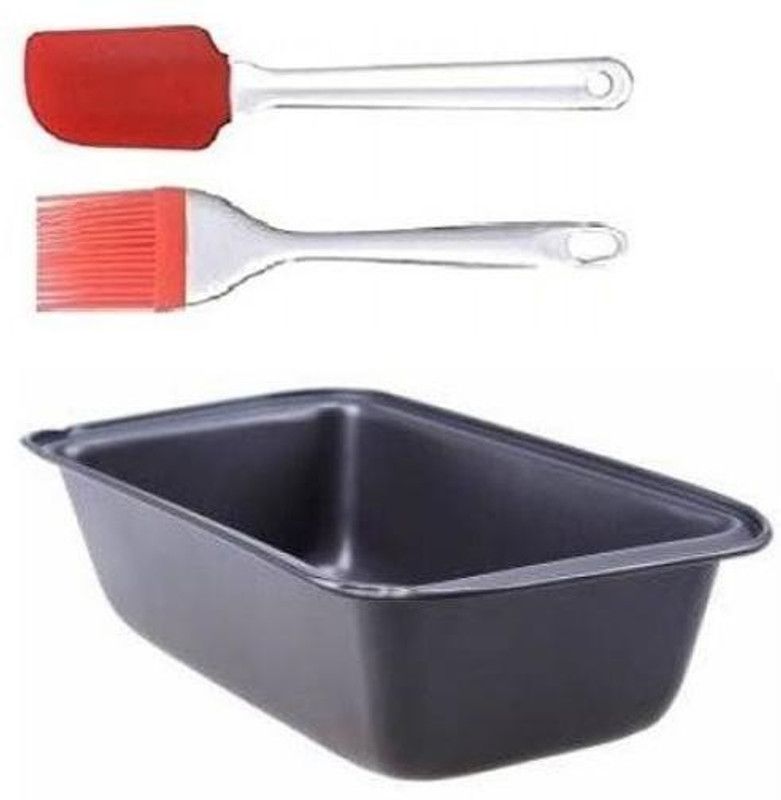 MOREL Aluminium Bread Mould , Silicon Spatula and Silicon oiling Brush Kitchen Tool Set  (Baking Tools)