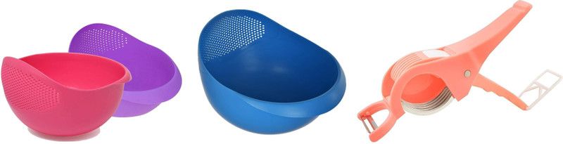 R.sons Strainer Colander, Fruit Basket, Pasta Strainer, Vegetable Strainer, Kitchen Sieve, Washing Bowl, Unbreakable, peeler and cutter Kitchen Tool Set  (Colander, Peeler)