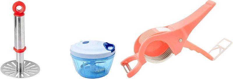 R.sons Stainless Steel Potato & Vegetable Masher | Pav Bhaji Masher 1 chopper 1 peeler and cutter Kitchen Tool Set  (Chopper, Masher)