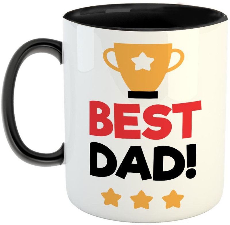 FABTODAY Best Dad Coffee - Best Gift for Dad on Birthday / Father's Day - Color - Black (0562) Ceramic Coffee Mug  (350 ml)