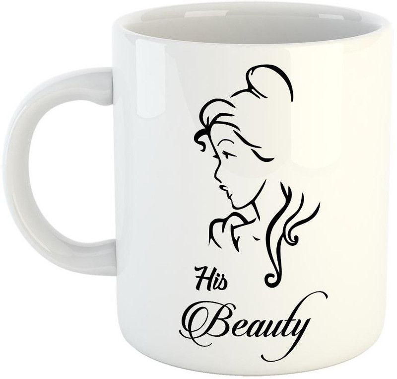 FABTODAY His Beauty Coffee - Best Gift for Wife, Wife On Marriage, Anniversary, Birthday Valentine Gift Wifey - Color - White Ceramic Coffee Mug  (350 ml)