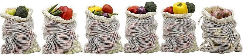 Eco Nation Fruit And Vegetable Bag | Grocery Bag | Pack Of 6 | Grocery bag For Shopping | Shopping Bag | Carry Bag | Hand Bag | Shopping Bag For Groceries Pack of 6 Grocery Bags  (Beige)