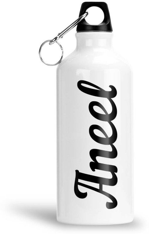 Furnish Fantasy Aluminium Water Bottle 750ml - Best Gift for Happy Birthday, Return Gift, Aneel 750 ml Bottle  (Pack of 1, White, Black, Aluminium)