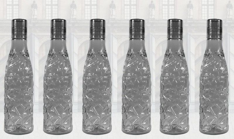 darkhood WATER BOTTLE 1000 ml Bottle  (Pack of 6, Black, PET)
