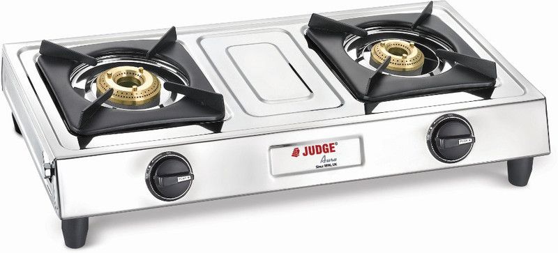 Judge By TTK Prestige Aura Small Steel Manual Gas Stove  (2 Burners)