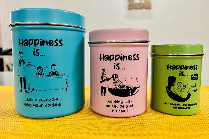 HomePrivilez Steel Utility Container - 500, 800, 1700  (Pack of 3, Multicolor)