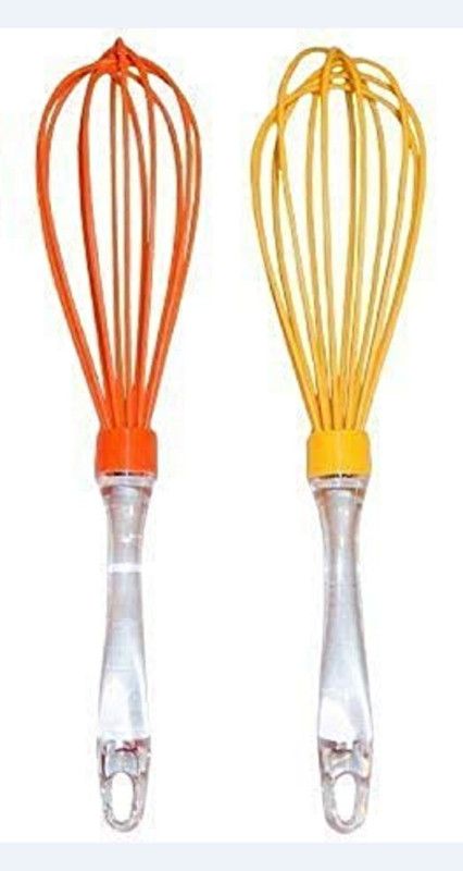 DOMUM LARGE SILICONE HAND BATTER FOR EGG BEATING / WHISKING, BLENDING. Silicone Balloon Whisk  (Pack of 2)
