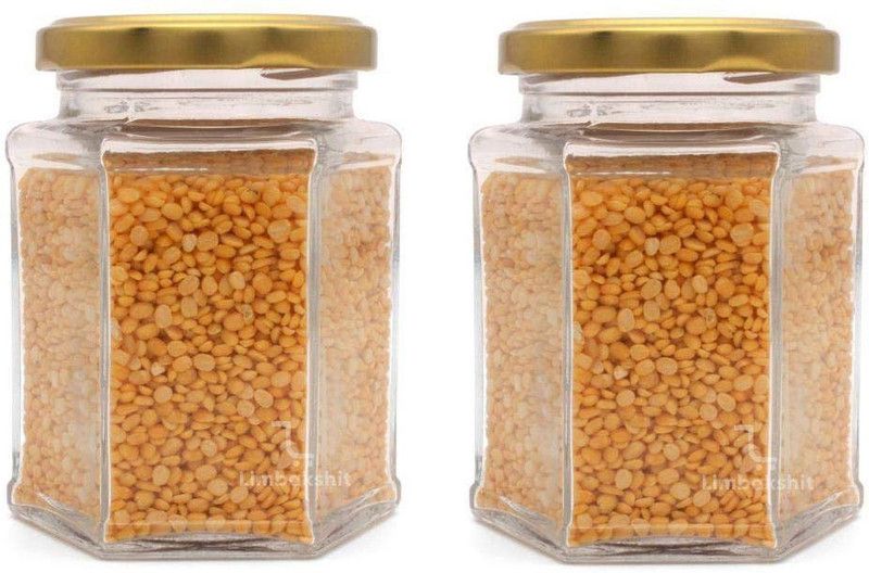 1st Time Glass Tea Coffee & Sugar Container - 400 ml  (Pack of 2, Clear, White)