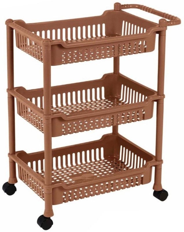 3D METRO SUPER STORE Fruits/Vegetables Kitchen Rack  (Plastic, Brown)