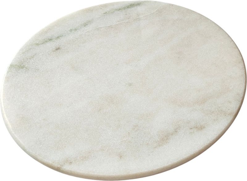 Homebia White Polsihed Marble Chakla Chapati Rolling Board 9IN Board  (Pack of 1)