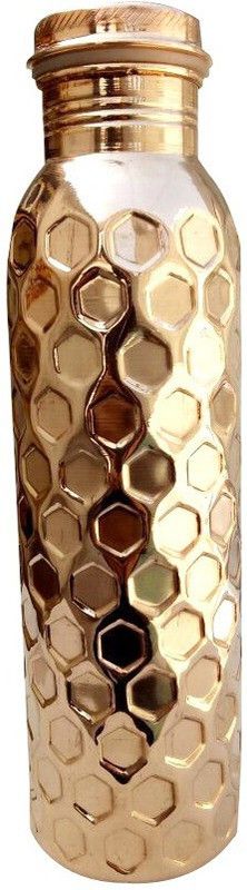 Vedic Zuri Creations 100% Pure Copper Joint-less Bottle - For Travelling, Healthy lifestyle 1000 ml Bottle  (Pack of 1, Brown, Copper)